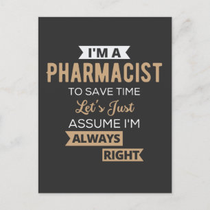Postal Soy farmacéutico para ahorrar tiempo, asumamos