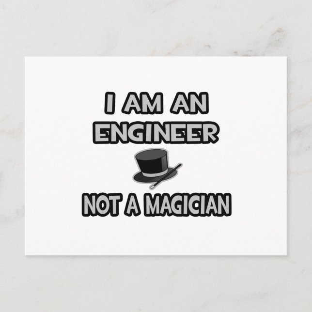 Postal Soy Ingeniero... No es un mago (Anverso)