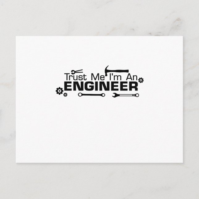 Postal Soy ingeniero, regalo para el ingeniero (Anverso)