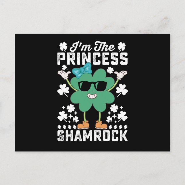 Postal Soy la princesa Shamrock St Patrick's Day Irish (Anverso)