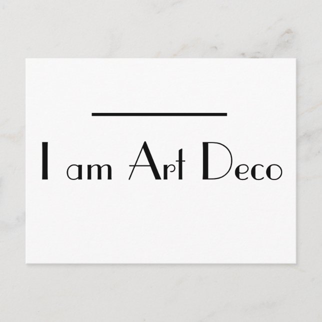 Postal Soy la tipografía Art Deco (Anverso)