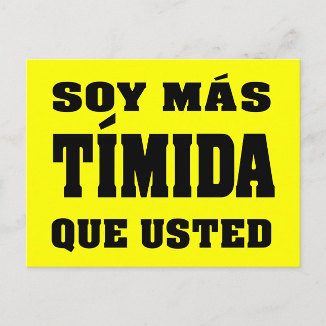 Postal Soy mas timida que (Anverso)