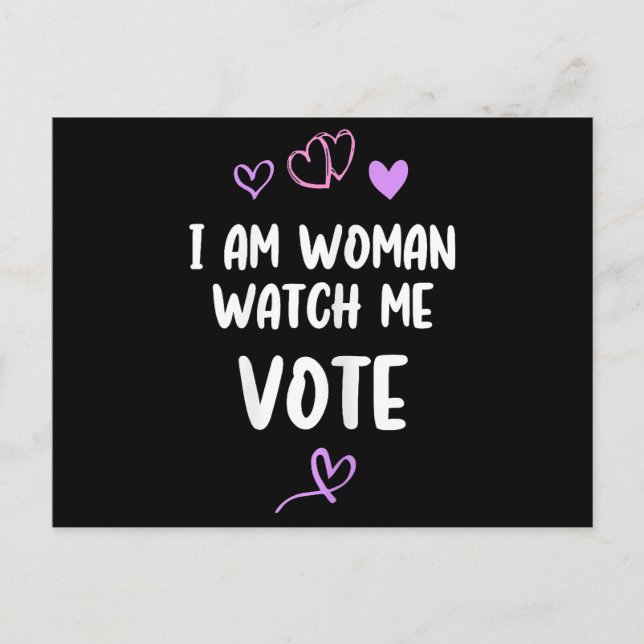 Postal Soy Mujer Observarme Votar (Anverso)
