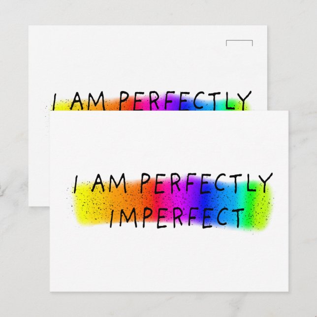 Postal Soy perfectamente imperfecto (Anverso / Reverso)