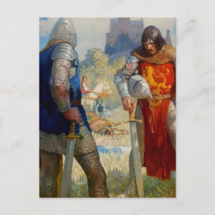 Postal “Soy Sir Lancelot du Lake” de NC Wyeth