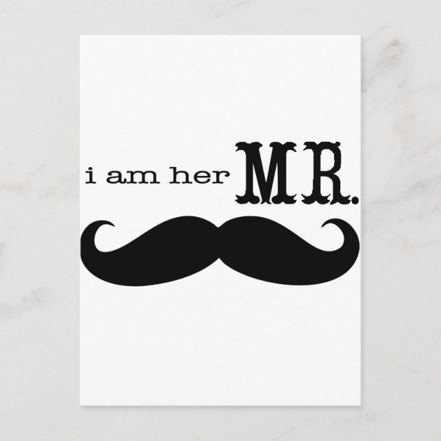 Postal Soy su Sr. Mustache Grooms Regalos (Anverso)