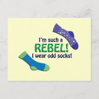 ¡Soy tal rebelde, yo llevo calcetines impares!