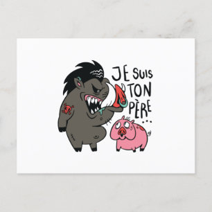Postal Soy tu padre Warthog y cerdo