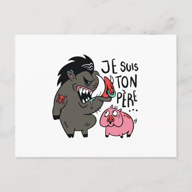 Postal Soy tu padre Warthog y cerdo (Anverso)