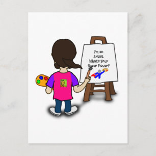 Postal Soy un artista ilustración colorida