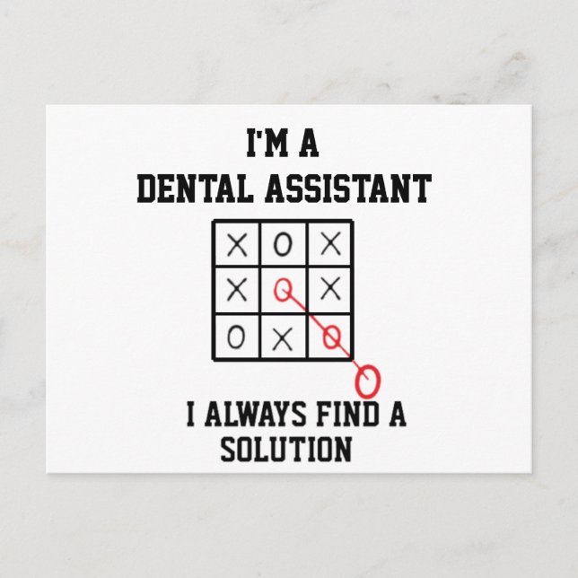 Postal Soy un asistente dental, siempre encuentro una sol (Anverso)