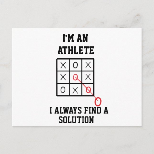 Postal Soy un atleta siempre encuentro una solución posta (Anverso)