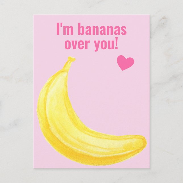 Postal Soy un banano sobre ti - Alegre San Valentín de cl (Anverso)