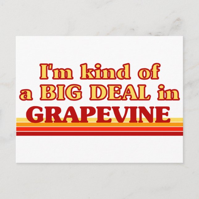 Postal Soy un GRAN TRATO en Grapevine (Anverso)