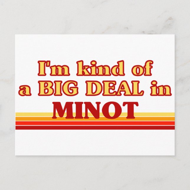 Postal Soy un GRAN TRATO en Minot (Anverso)