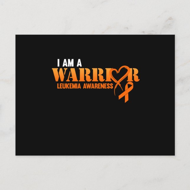 Postal Soy un guerrero Naranja de sensibilización sobre l (Anverso)