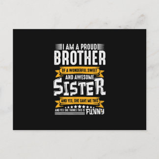 Postal Soy un Hermano Orgulloso de la Hermana Maravillosa