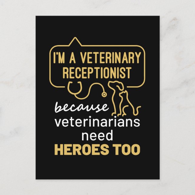 Postal Soy un héroe de la recepción veterinaria (Anverso)