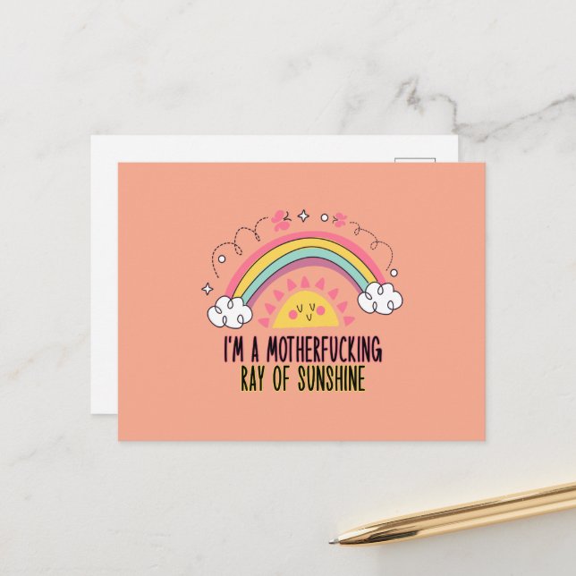 Postal Soy un maldito rayo de toalla de baño de sol (Anverso/Reverso In Situ)