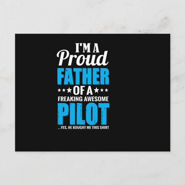 Postal Soy un padre orgulloso de un piloto increíble - (Anverso)