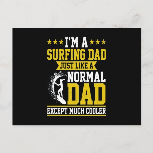 Postal Soy un papá de surf como un papá normal (Anverso)
