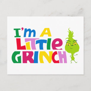Postal Soy un pequeño Grinch Gráfico Colorido