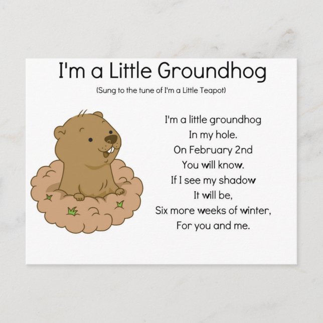 Postal Soy un pequeño Groundhog (Anverso)