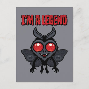 Postal Soy una leyenda - Mothman espeluznantemente lindo