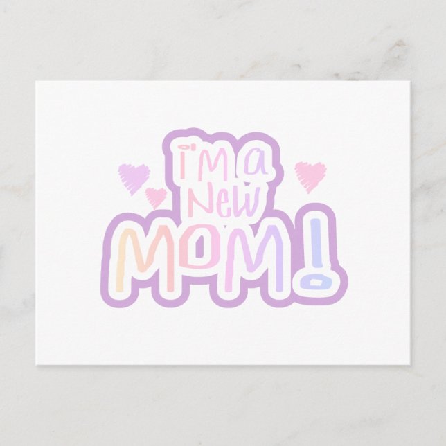 Postal Soy una nueva mamá camisetas y regalos (Anverso)