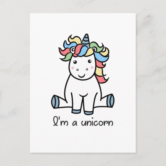 Postal ¡Soy unicornio! (Anverso)