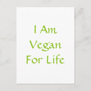 Postal Soy Vegan De Por Vida. Verde. Lema. Personalizado