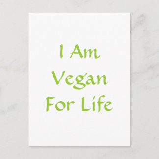 Postal Soy Vegan De Por Vida. Verde. Lema. Personalizado