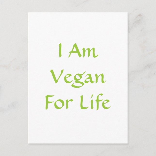 Postal Soy Vegan De Por Vida. Verde. Lema. Personalizado (Anverso)