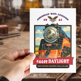 Postal SP GS-4 Daylight 4449 Steam Locomotive Retro Print