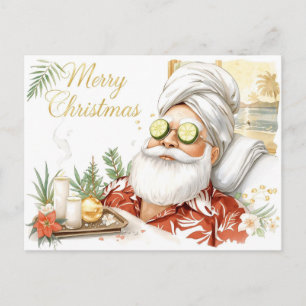 Postal Spa de Santa con Pepino  Feliz Navidad 
