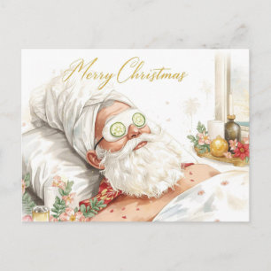 Postal Spa de Santa con Pepino  Feliz Navidad 