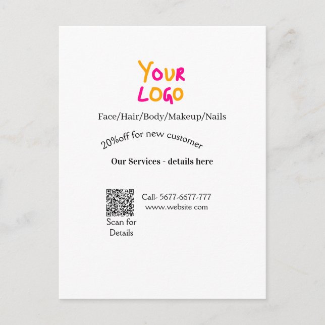 Postal Spa massage salon discount offer services contact  (Anverso)