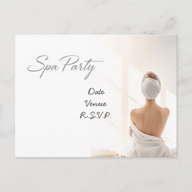 Postal Spa Party Minimal Wellness Design (Anverso)