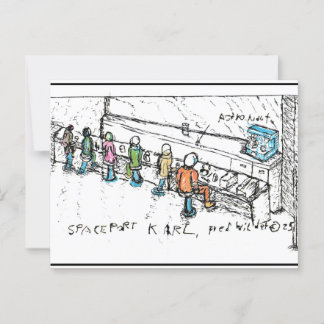 Postal Spaceport KARL, el boceto conceptual del artista