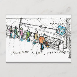 Postal Spaceport KARL, el boceto conceptual del artista