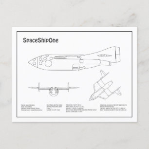 Postal SpaceShipOne - Planes de dibujo del plano aéreo BD