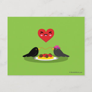 Postal Spaghetti Meatball Romantic Date