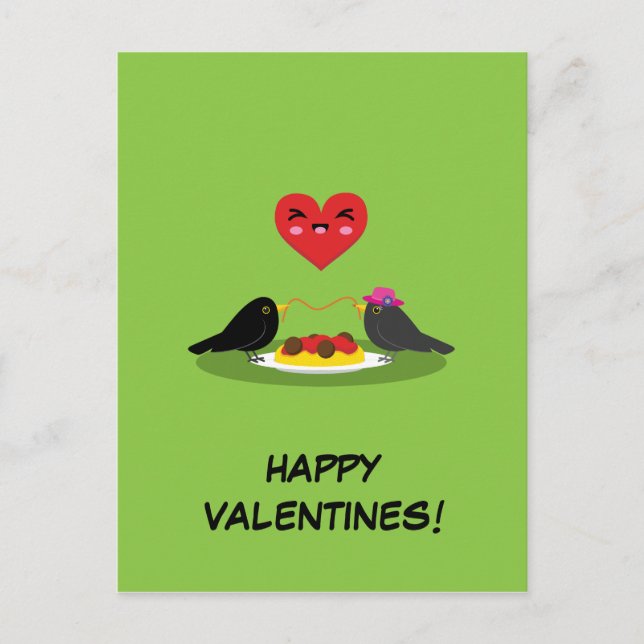 Postal Spaghetti Meatball Romantic Date | Añadir el texto (Anverso)