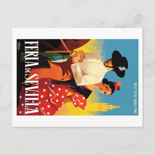Postal Spain 1961 Seville April Fair Poster (Anverso)