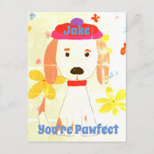 Postal Spaniel Retro Adorable Eres Perfecto