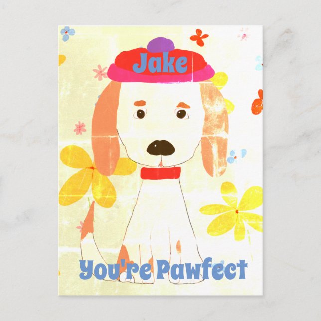 Postal Spaniel Retro Adorable Eres Perfecto (Anverso)