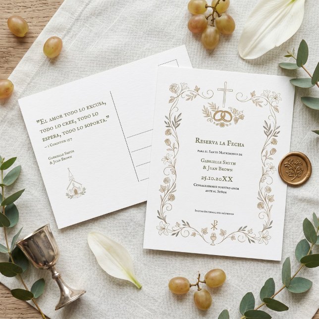 Postal Spanish Catholic Reserva la Fecha Christian (Subido por el creador)