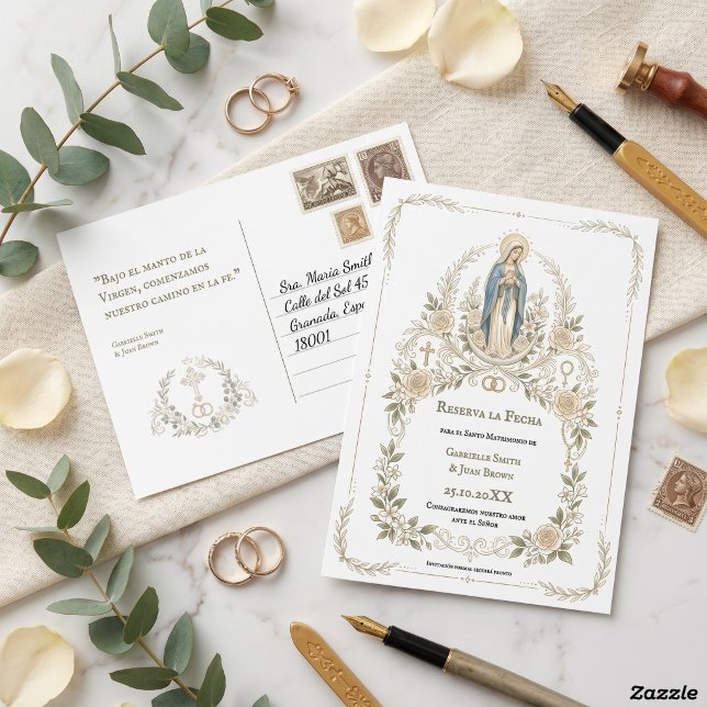 Postal Spanish Virgin Mary Catholic Reserva la Fecha (Subido por el creador)