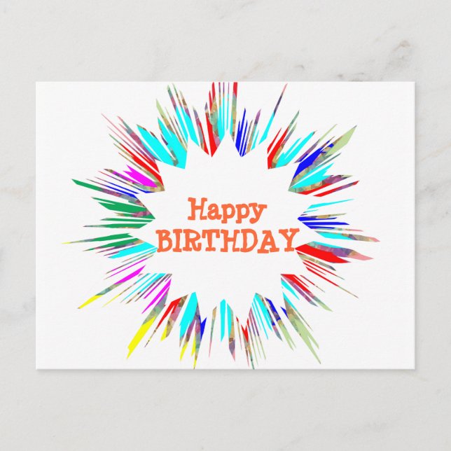 Postal Sparkke Splash n Cambiar fuente / su propio texto (Anverso)