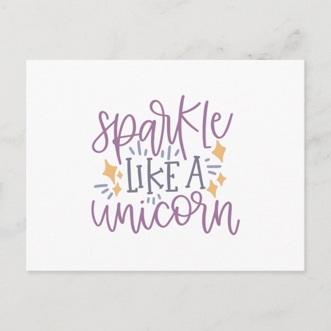 Postal Sparkle like a unicorn (Anverso)